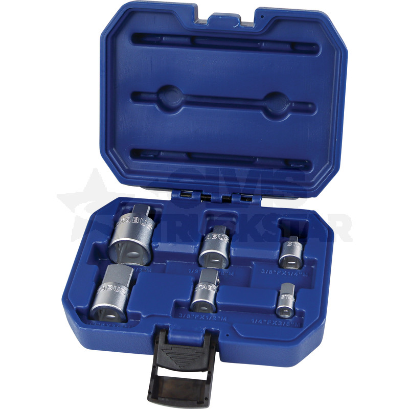 Adapter-Satz 1/4''+3/8''+1/2'', 6-tlg.