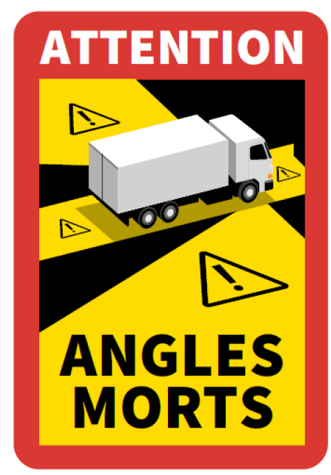 Aufkleber Angles Morts / toter Winkel LKW 250x170mm