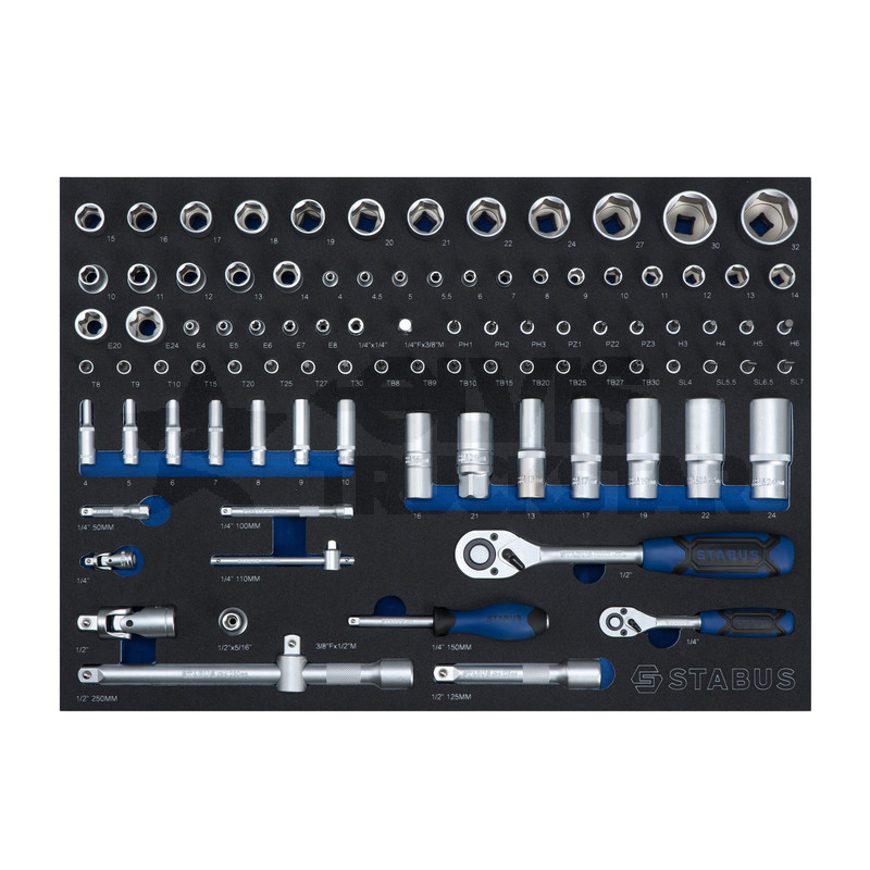 Einlagen-Set Stecks. 1/2''+1/4'' 95-tlg.