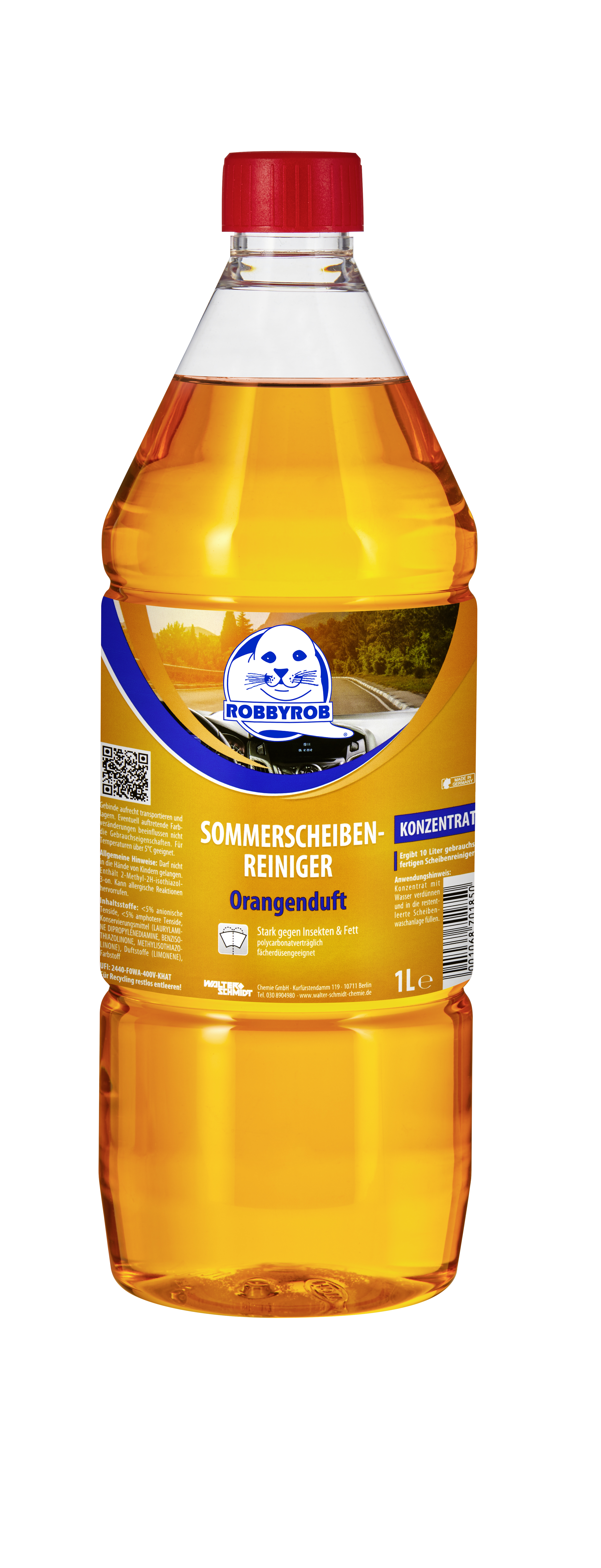 Sommerscheibenreiniger Konz. 1:10 "Orange" 1 L Flasche